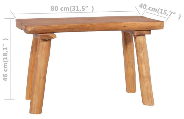 Tömör tíkfa kerti pad 80 cm