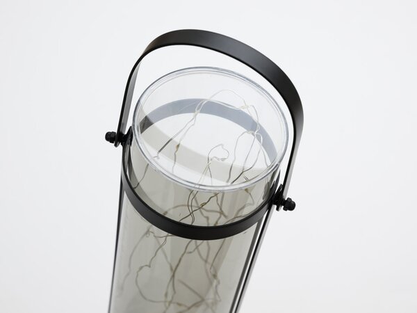 Napelemes lámpa LANTERN GREY 46 cm szürke