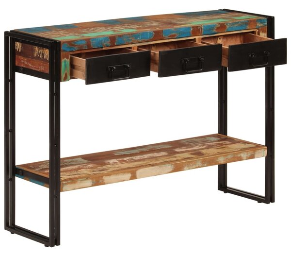 Tömör újrahasznosított fa tálalóasztal 110x30x76 cm