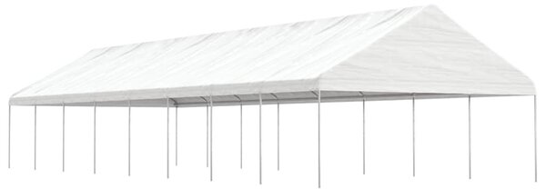 Fehér polietilén pavilon tetővel 17,84 x 5,88 x 3,75 m