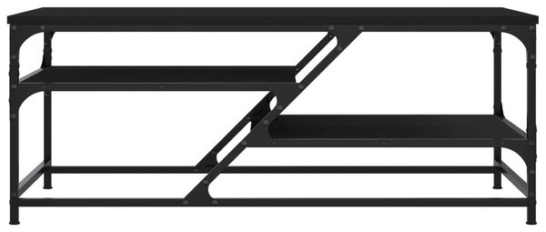 Fekete szerelt fa dohányzóasztal 100 x 49 x 40 cm