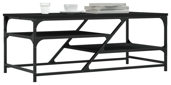 Fekete szerelt fa dohányzóasztal 100 x 49 x 40 cm