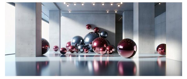 Kép - 3D tér gömbökkel II. (120x50 cm)