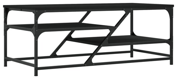 Fekete szerelt fa dohányzóasztal 100 x 49 x 40 cm