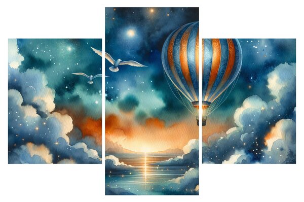 Kép - Repülés az éjjeli ég alatt (90x60 cm)