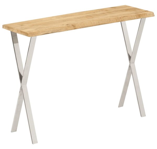 Tömör mangófa konzolasztal természetes éllel 105 x 33 x 76 cm