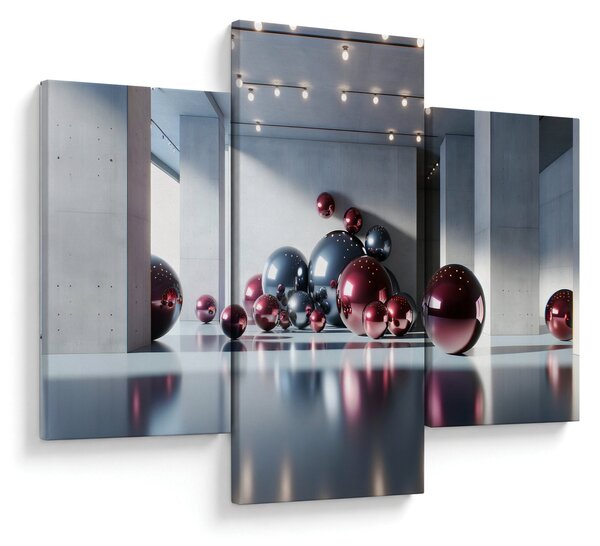 Kép - 3D tér gömbökkel II. (90x60 cm)