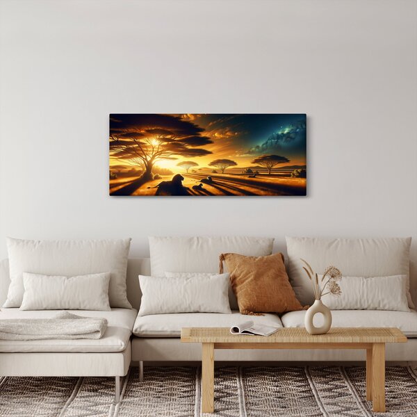Kép - Pihenő oroszlánok (120x50 cm)