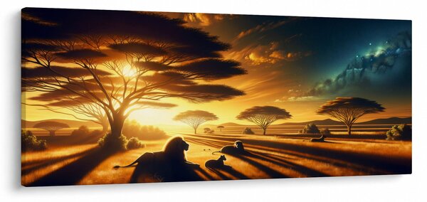 Kép - Pihenő oroszlánok (120x50 cm)