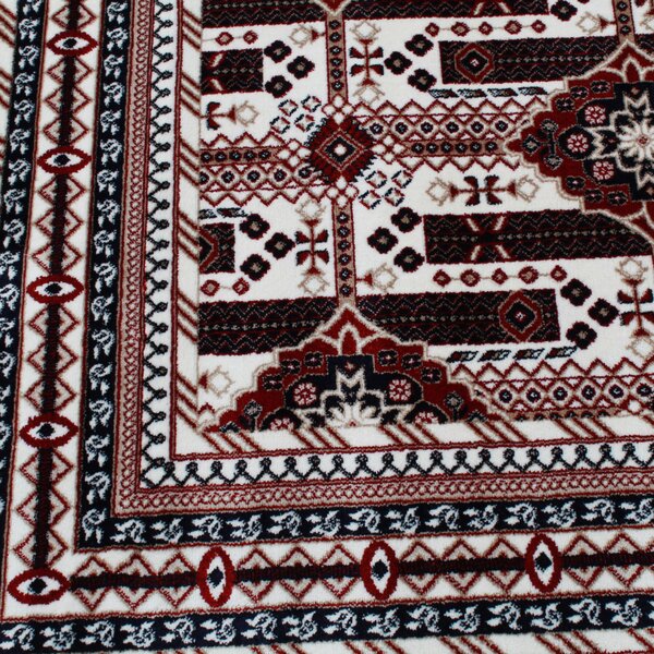 Gépi perzsa szőnyeg bézs Afghan 140x200 klasszikus nappali vagy hálószoba szőnyeg