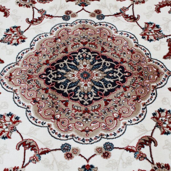 Gépi perzsa szőnyeg bézs Isfahan 200x300 klasszikus nappali szőnyeg