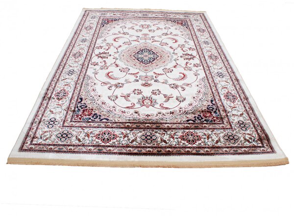 Gépi perzsa szőnyeg bézs Isfahan 200x300 klasszikus nappali szőnyeg