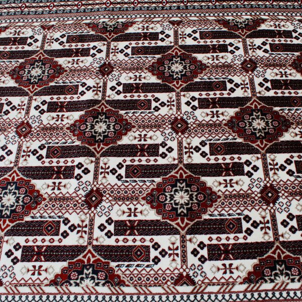 Gépi perzsa szőnyeg bézs Afghan 140x200 klasszikus nappali vagy hálószoba szőnyeg