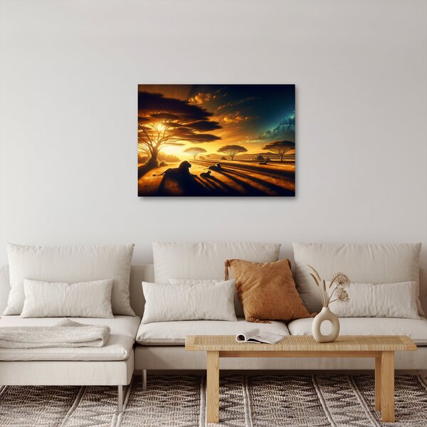Kép - Pihenő oroszlánok (70x50 cm)