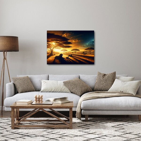 Kép - Pihenő oroszlánok (70x50 cm)