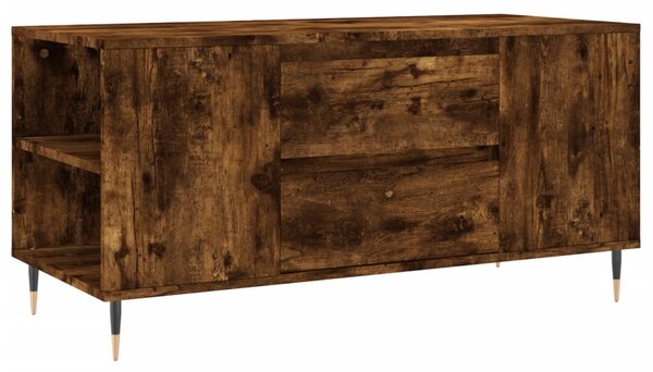 Füstös tölgy színű szerelt fa dohányzóasztal 102x44,5x50 cm