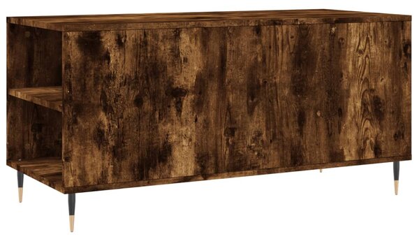 Füstös tölgy színű szerelt fa dohányzóasztal 102x44,5x50 cm