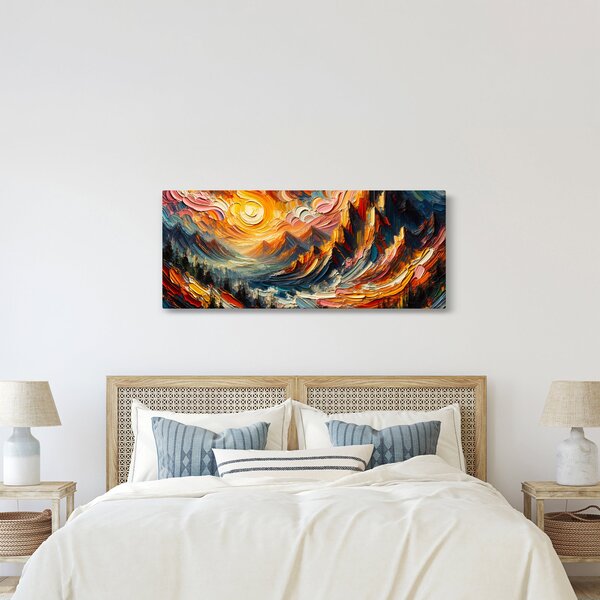 Kép - Hegyek, melyeket napfény ölel (120x50 cm)