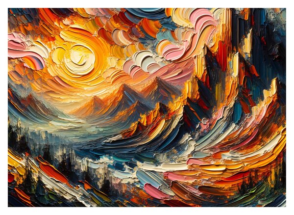Kép - Hegyek, melyeket napfény ölel (70x50 cm)