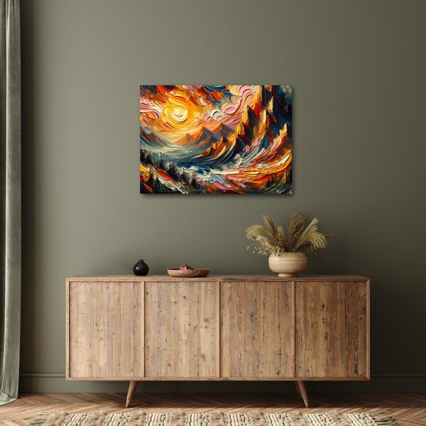 Kép - Hegyek, melyeket napfény ölel (70x50 cm)