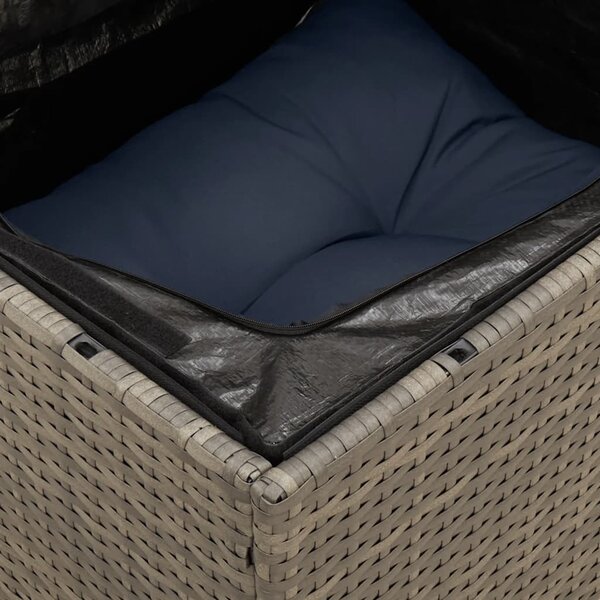 10 részes szürke polyrattan kerti ülőgarnitúra párnával