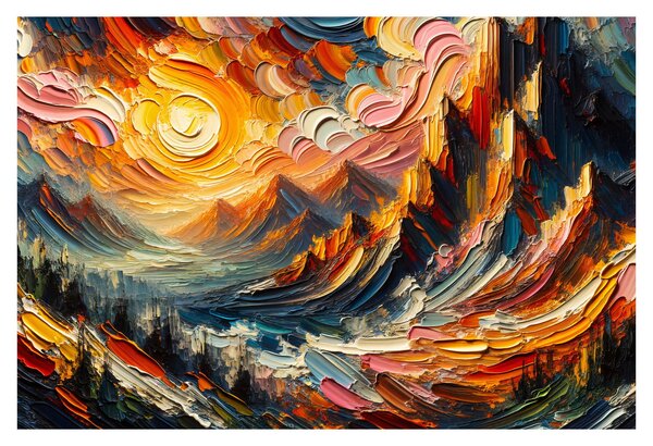 Kép - Hegyek, melyeket napfény ölel (90x60 cm)