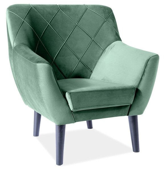 Kier Velvet fotel zöld