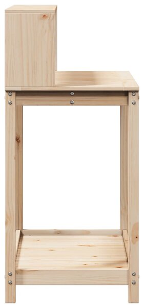 Tömör fenyőfa ültetőasztal polccal 108 x 50 x 109,5 cm