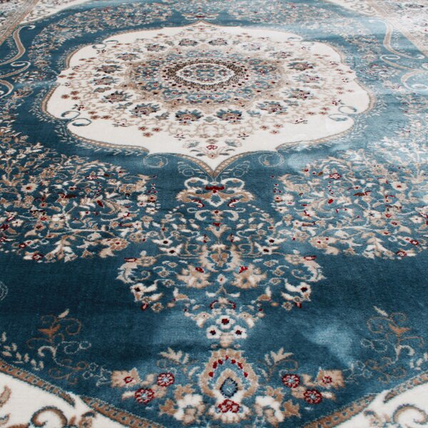 Gépi perzsa szőnyeg kék Isfahan 200x300 klasszikus nappali szőnyeg