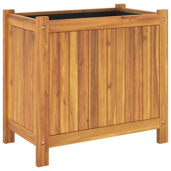 VidaXL tömör akácfa kerti virágtartó béléssel 54 x 31 x 50 cm