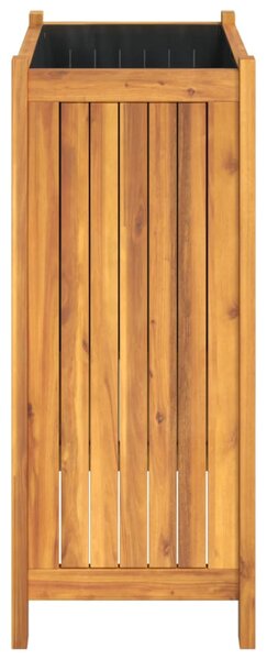 Tömör akácfa kerti virágtartó béléssel 54 x 31 x 75 cm