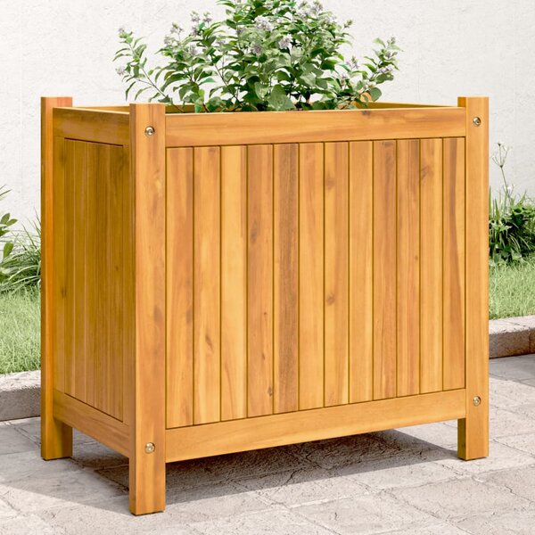VidaXL tömör akácfa kerti virágtartó béléssel 54 x 31 x 50 cm