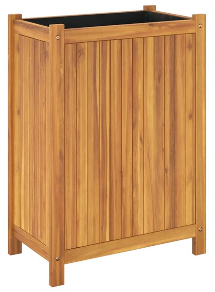 Tömör akácfa kerti virágtartó béléssel 54 x 31 x 75 cm