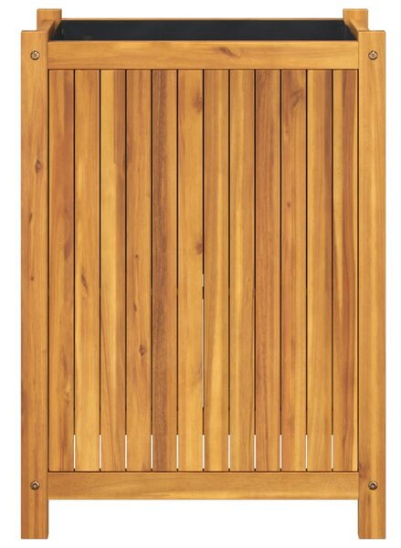 Tömör akácfa kerti virágtartó béléssel 54 x 31 x 75 cm
