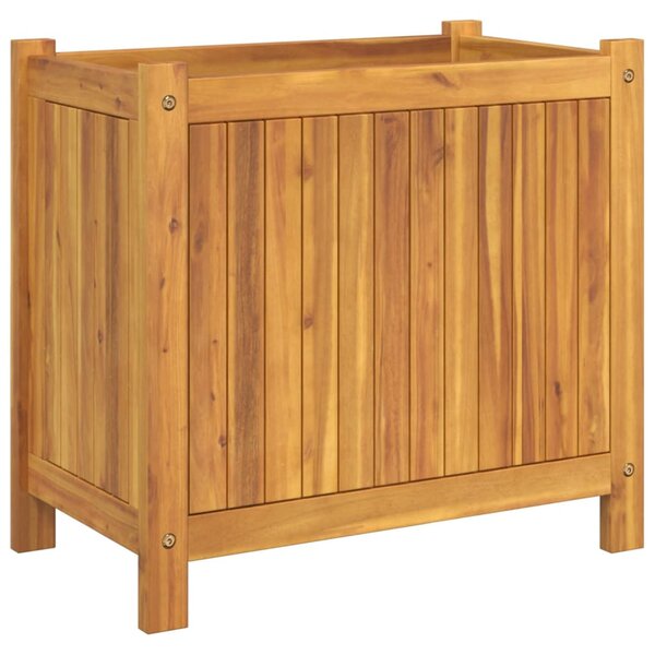 VidaXL tömör akácfa kerti virágtartó béléssel 54 x 31 x 50 cm