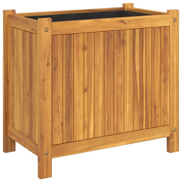 VidaXL tömör akácfa kerti virágtartó béléssel 54 x 31 x 50 cm