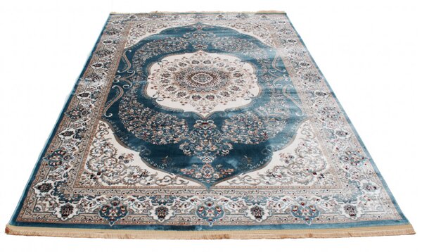 Gépi perzsa szőnyeg kék Isfahan 200x300 klasszikus nappali szőnyeg