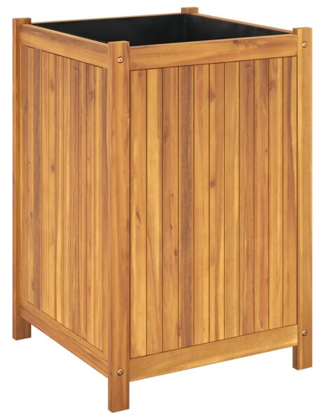 VidaXL tömör akácfa kerti virágtartó béléssel 50 x 50 x 75 cm