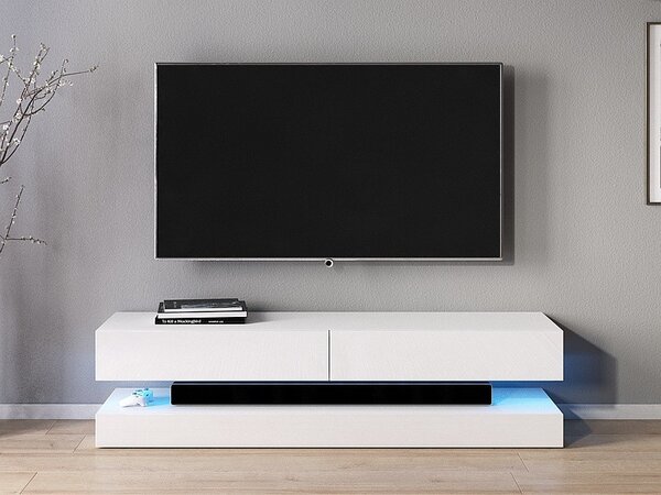 Cosmo TV állvány fehér lakk/ kék LED