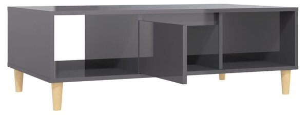 Magasfényű szürke szerelt fa dohányzóasztal 103,5 x 60 x 35 cm