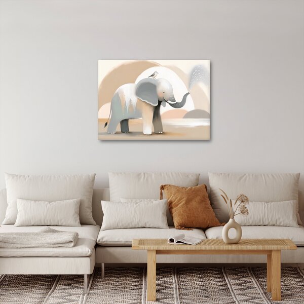 Kép - Elefánt pasztell színekben (70x50 cm)