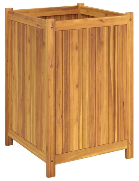 VidaXL tömör akácfa kerti virágtartó béléssel 50 x 50 x 75 cm