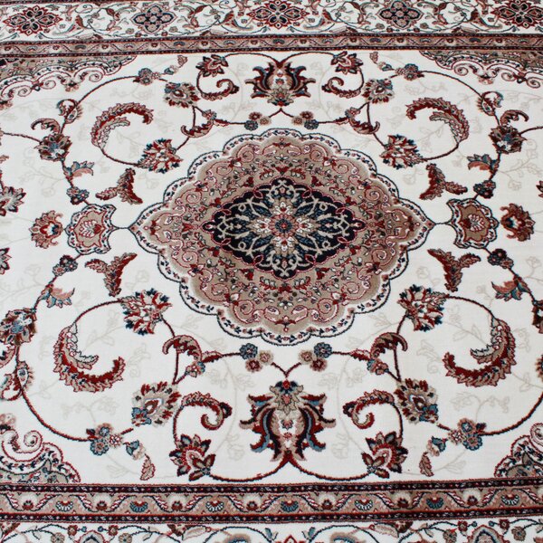 Gépi perzsa szőnyeg bézs Isfahan 200x300 klasszikus nappali szőnyeg