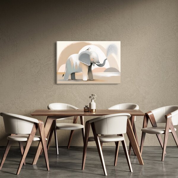 Kép - Elefánt pasztell színekben (90x60 cm)