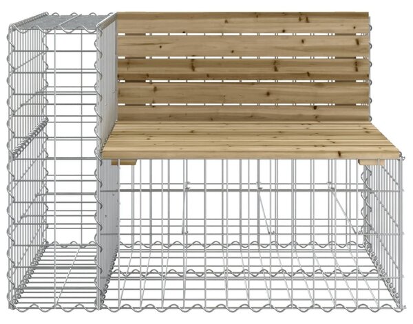 Tömör impergnált fenyőfa gabion kerti pad 92x71x65,5 cm