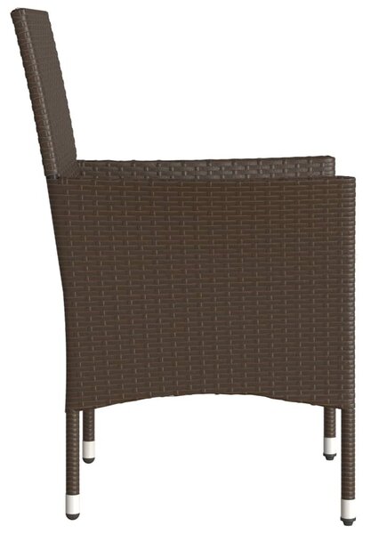 2 db barna polyrattan kerti szék párnával