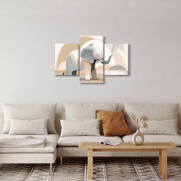 Kép - Elefánt pasztell színekben (90x60 cm)