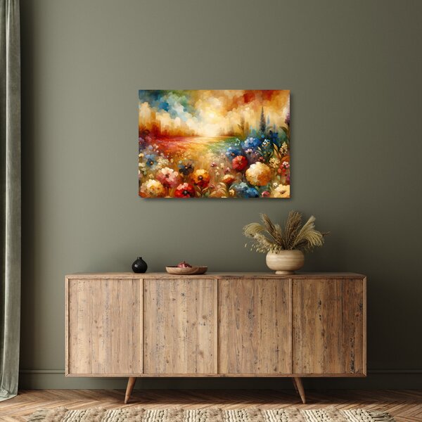 Üveg kép - Színes rét (70x50 cm)