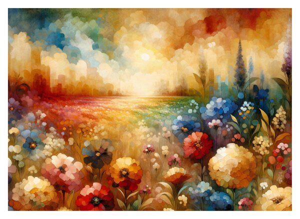 Üveg kép - Színes rét (70x50 cm)