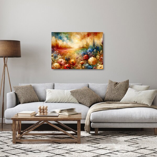 Üveg kép - Színes rét (70x50 cm)
